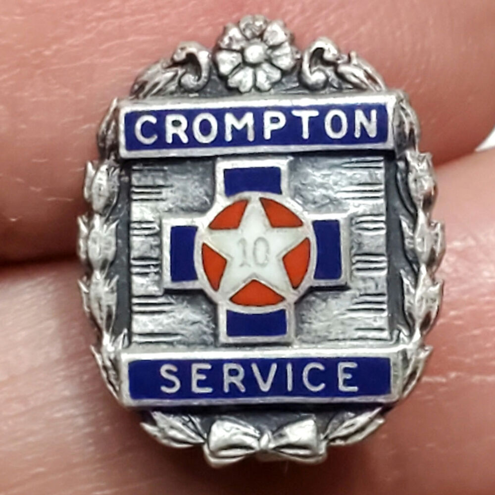 Sterling 10 Year Crompton Service Pin